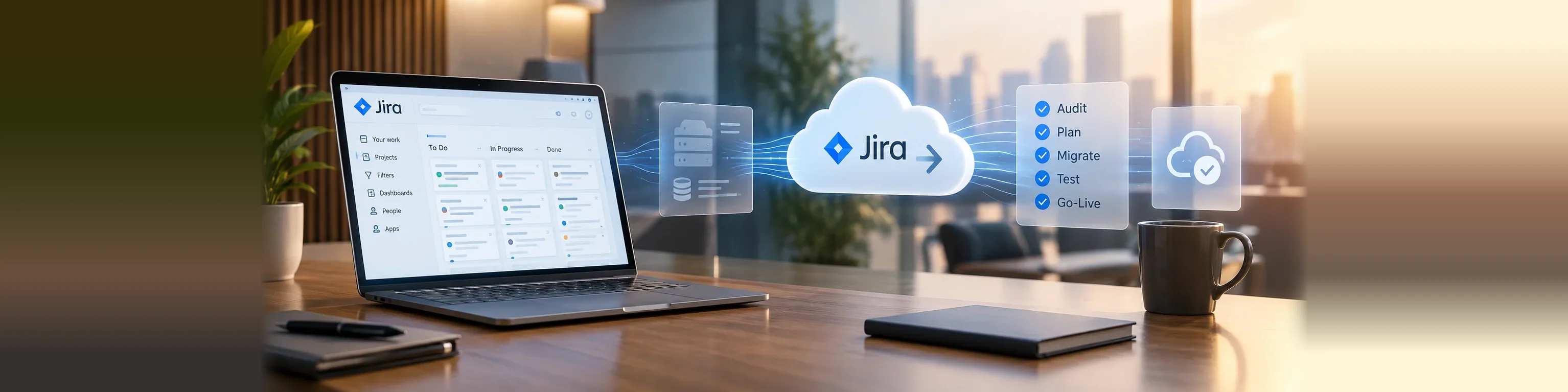 Jira moving to Atlassian Cloud with an audit, plan, migrate, test and go-live checklist