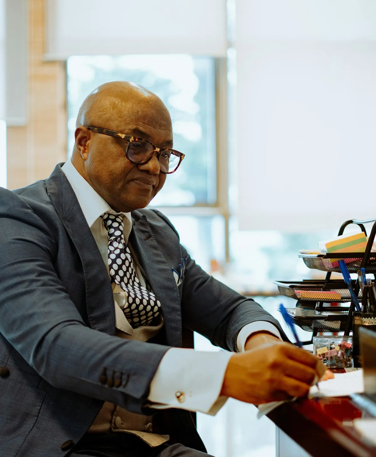 Lawyer reviewing legal documents