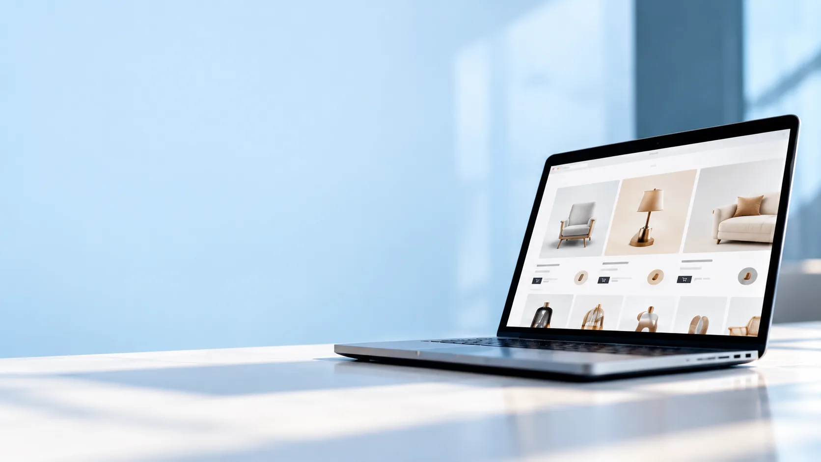 Laptop showing a B2B product catalog